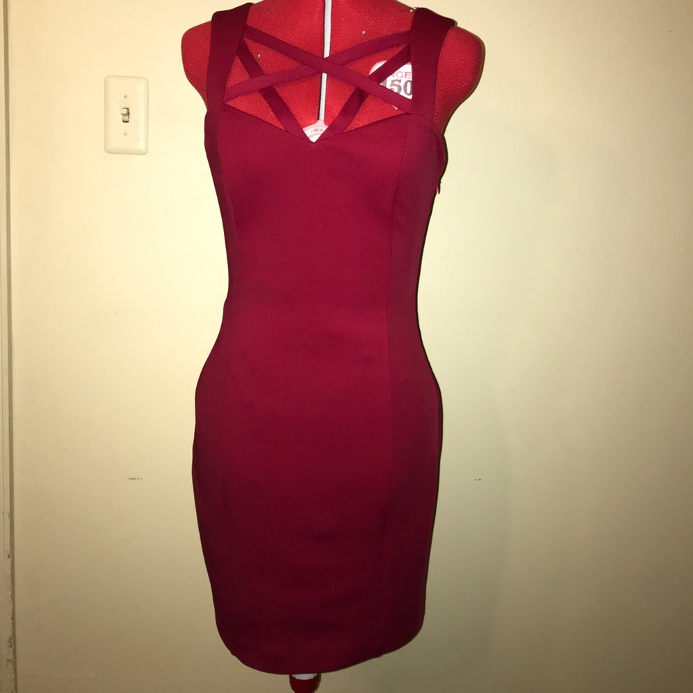 Red, body-con, Guess dress